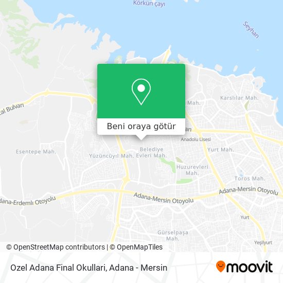 Ozel Adana Final Okullari harita
