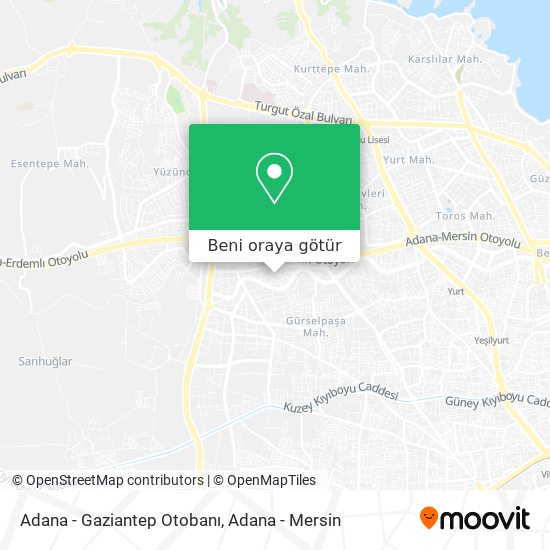 Adana - Gaziantep Otobanı harita