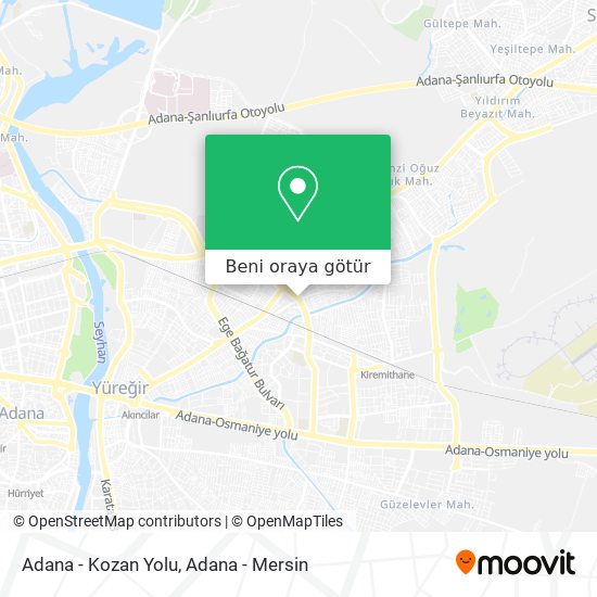 Adana - Kozan Yolu harita