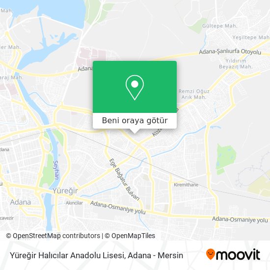 Yüreğir Halıcılar Anadolu Lisesi harita