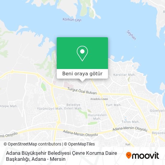 Adana Büyükşehir Belediyesi Çevre Koruma Daire Başkanlığı harita
