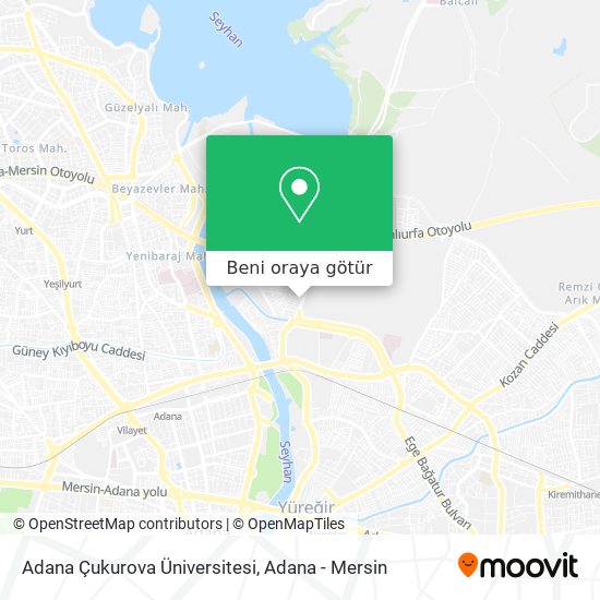 Adana Çukurova Üniversitesi harita