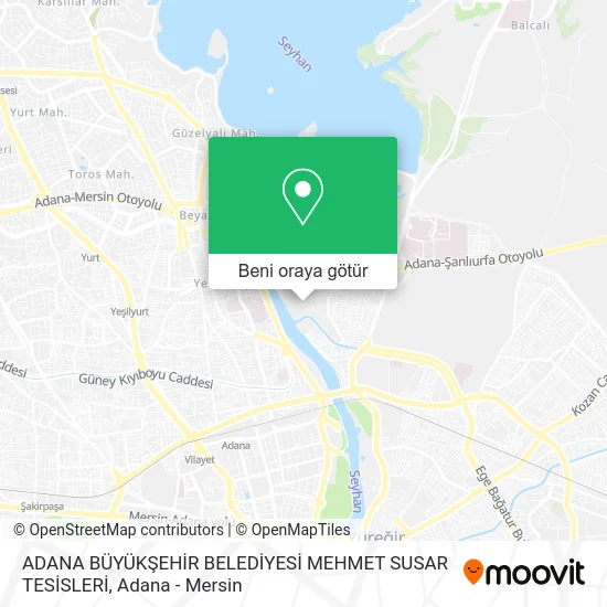 ADANA BÜYÜKŞEHİR BELEDİYESİ MEHMET SUSAR TESİSLERİ harita