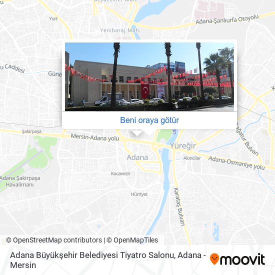 Adana Büyükşehir Belediyesi Tiyatro Salonu harita
