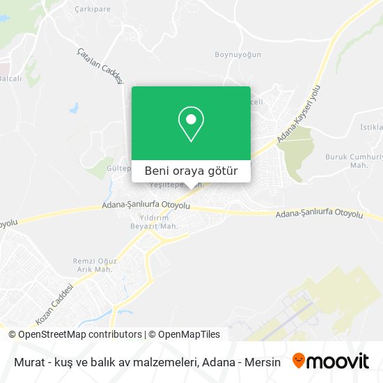 Murat - kuş ve balık av malzemeleri harita