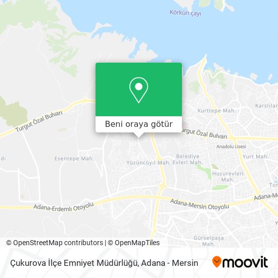 Çukurova İlçe Emniyet Müdürlüğü harita
