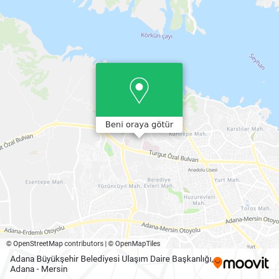 Adana Büyükşehir Belediyesi Ulaşım Daire Başkanlığı harita