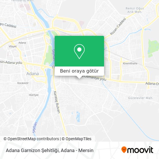 Adana Garnizon Şehitliği harita