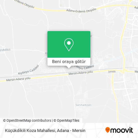 Küçükdikili Koza Mahallesi harita