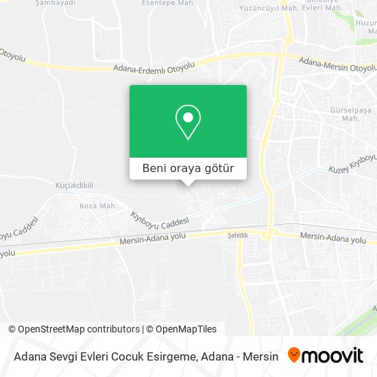 Adana Sevgi Evleri Cocuk Esirgeme harita