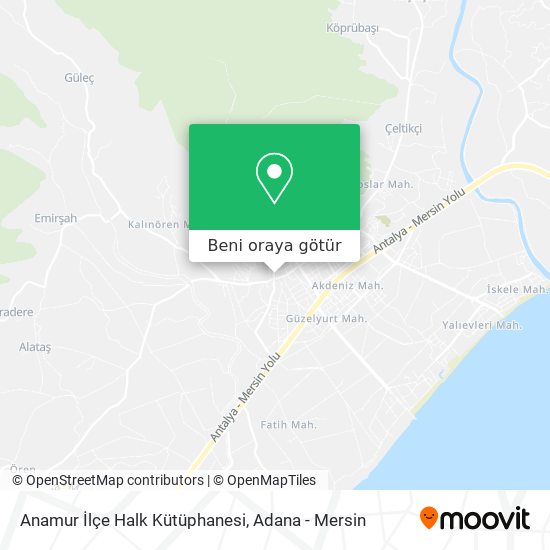 Anamur İlçe Halk Kütüphanesi harita