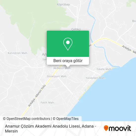 Anamur Çözüm Akademi Anadolu Lisesi harita