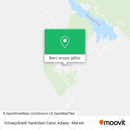 Köseçobanlı Yanıkdam Cami harita