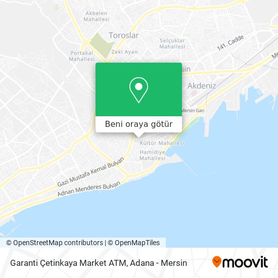 Garanti Çetinkaya Market ATM harita