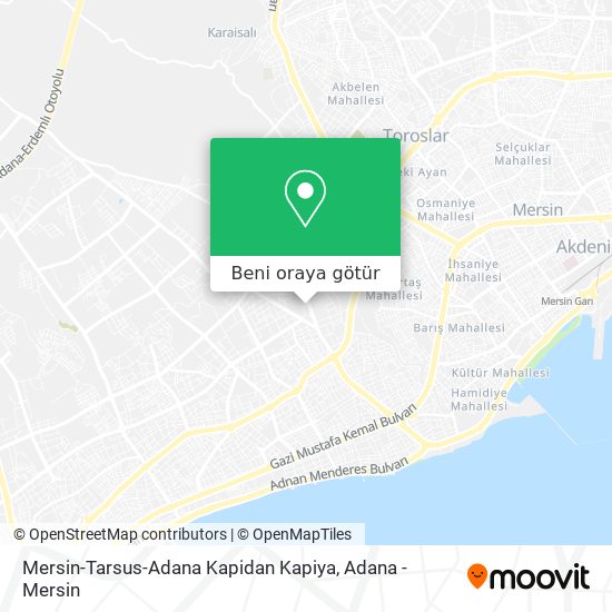 Mersin-Tarsus-Adana Kapidan Kapiya harita