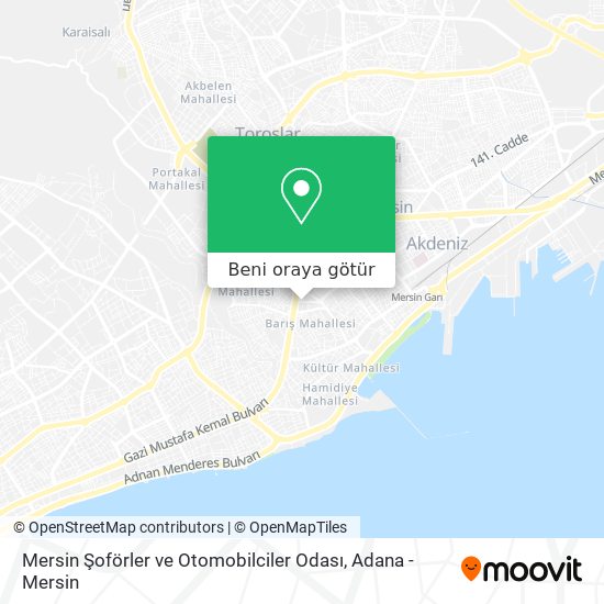 Mersin Şoförler ve Otomobilciler Odası harita