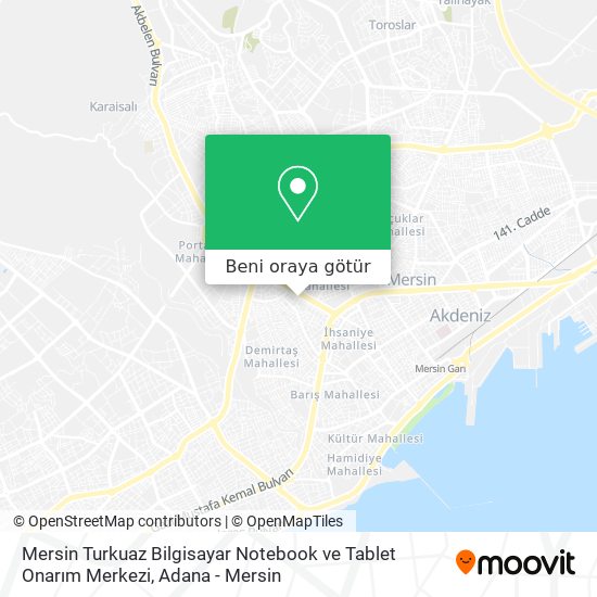 Mersin Turkuaz Bilgisayar Notebook ve Tablet Onarım Merkezi harita