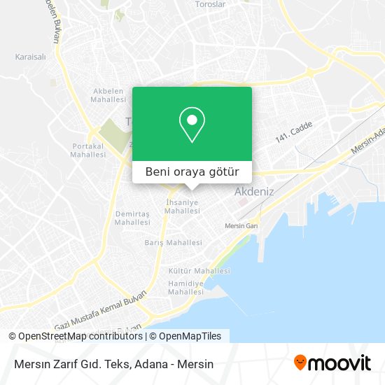 Mersın Zarıf Gıd. Teks harita