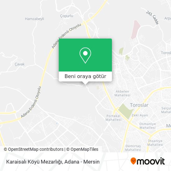 Karaisalı Köyü Mezarlığı harita