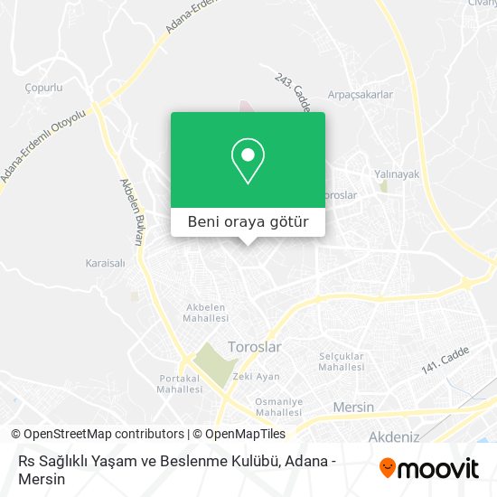 Rs Sağlıklı Yaşam ve Beslenme Kulübü harita
