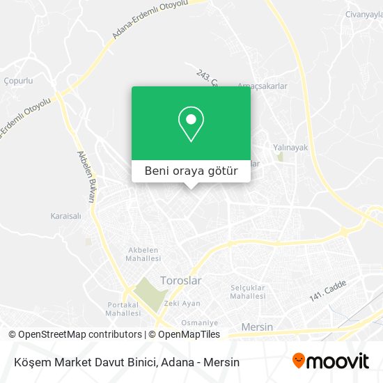 Köşem Market Davut Binici harita