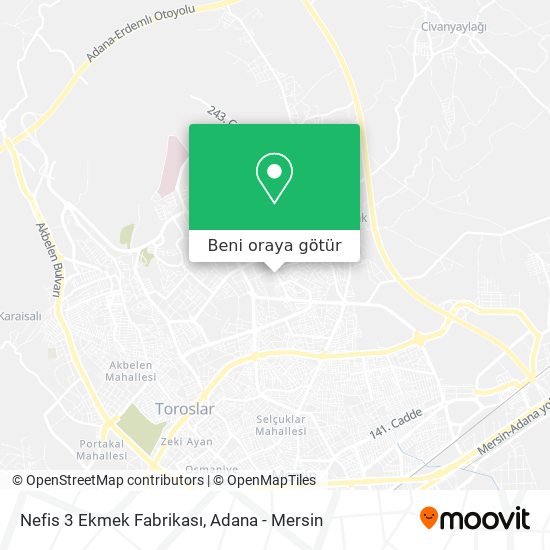 Nefis 3 Ekmek Fabrikası harita