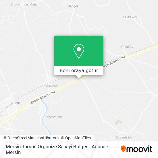 Mersin Tarsus Organize Sanayi Bölgesi harita