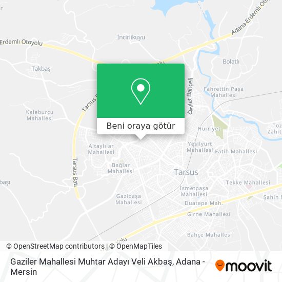 Gaziler Mahallesi Muhtar Adayı Veli Akbaş harita