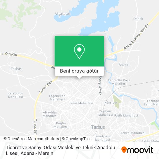 Ticaret ve Sanayi Odası Mesleki ve Teknik Anadolu Lisesi harita