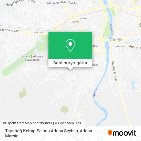 Tepebağ Kebap Salonu Adana Seyhan harita