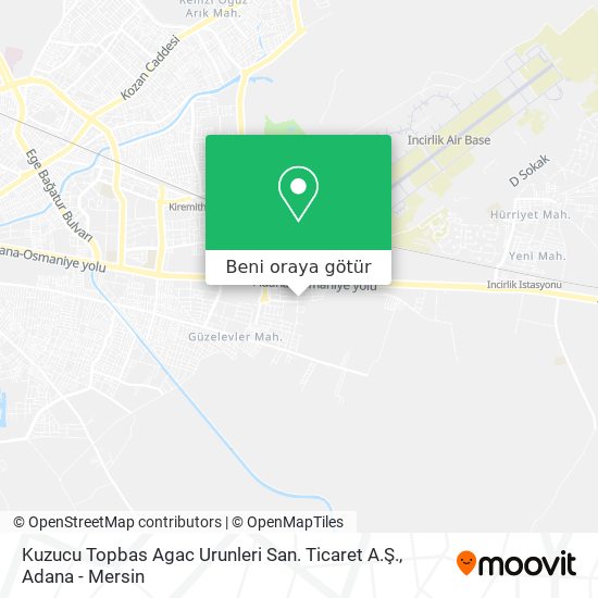 Kuzucu Topbas Agac Urunleri San. Ticaret A.Ş. harita