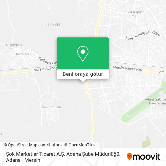 Şok Marketler Ticaret A.Ş. Adana Şube Müdürlüğü harita
