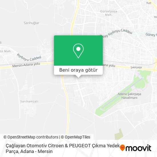 Çağlayan Otomotiv Citroen & PEUGEOT Çıkma Yedek Parça harita
