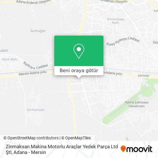 Zinmaksan Makina Motorlu Araçlar Yedek Parça Ltd Ştl harita
