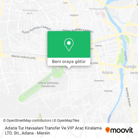 Adana Tur Havaalani Transfer Ve VIP Arac Kiralama LTD. Sti. harita