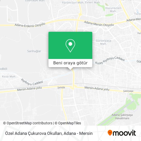 Özel Adana Çukurova Okulları harita