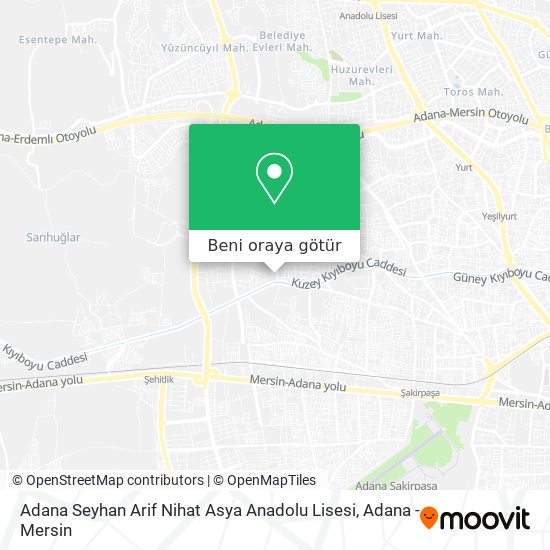Adana Seyhan Arif Nihat Asya Anadolu Lisesi harita