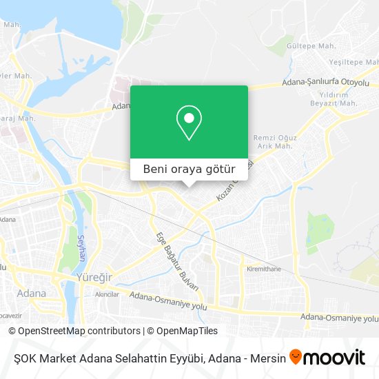 ŞOK Market Adana Selahattin Eyyübi harita