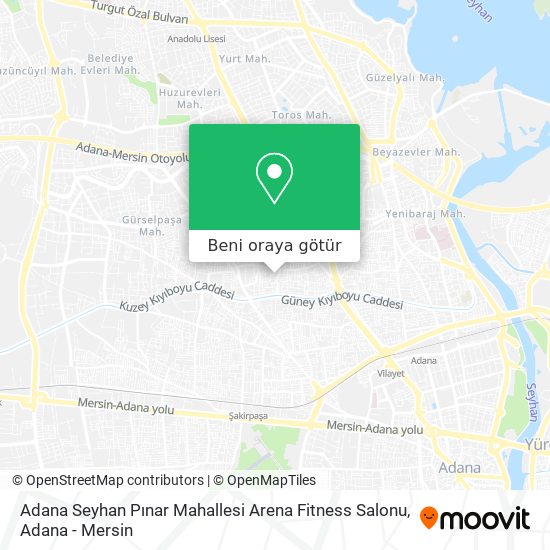 Adana Seyhan Pınar Mahallesi Arena Fitness Salonu harita