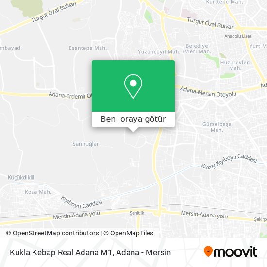 Kukla Kebap Real Adana M1 harita
