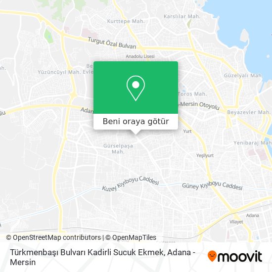 Türkmenbaşı Bulvarı Kadirli Sucuk Ekmek harita