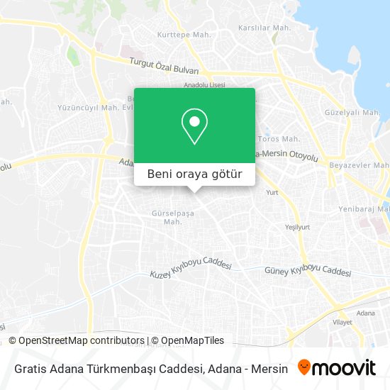 Gratis Adana Türkmenbaşı Caddesi harita