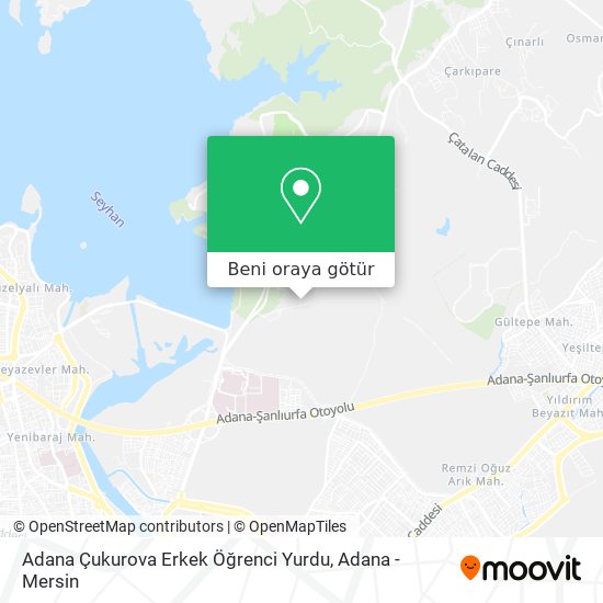 Adana Çukurova Erkek Öğrenci Yurdu harita