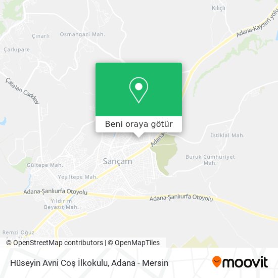 Hüseyin Avni Coş İlkokulu harita