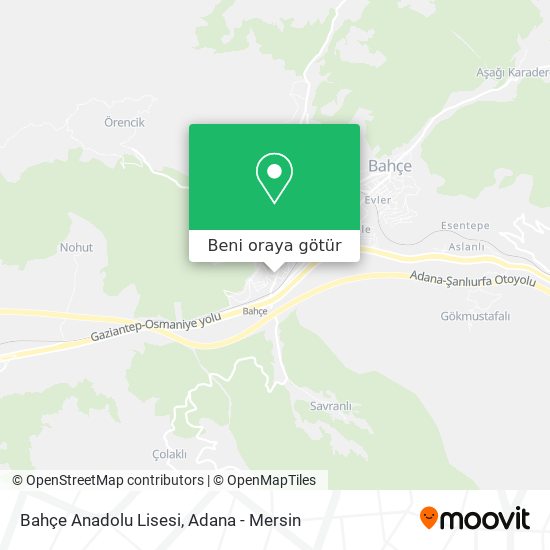 Bahçe Anadolu Lisesi harita