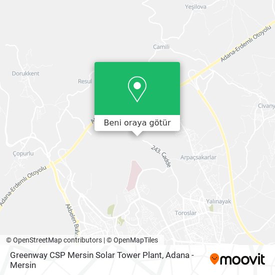 Greenway CSP Mersin Solar Tower Plant harita