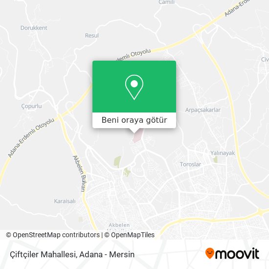 Çiftçiler Mahallesi harita