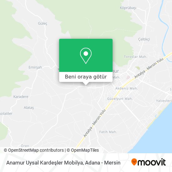 Anamur Uysal Kardeşler Mobilya harita