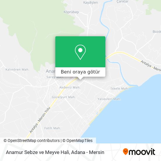 Anamur Sebze ve Meyve Hali harita