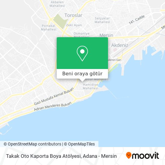 Takak Oto Kaporta Boya Atölyesi harita